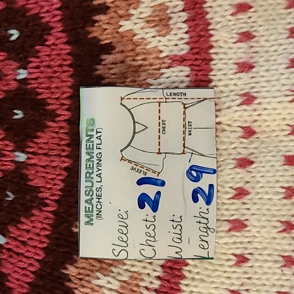a.n.a. Women’s Fair Isle Sweater White Pink Burgundy Knit Pullover Size Medium - Picture 12 of 14